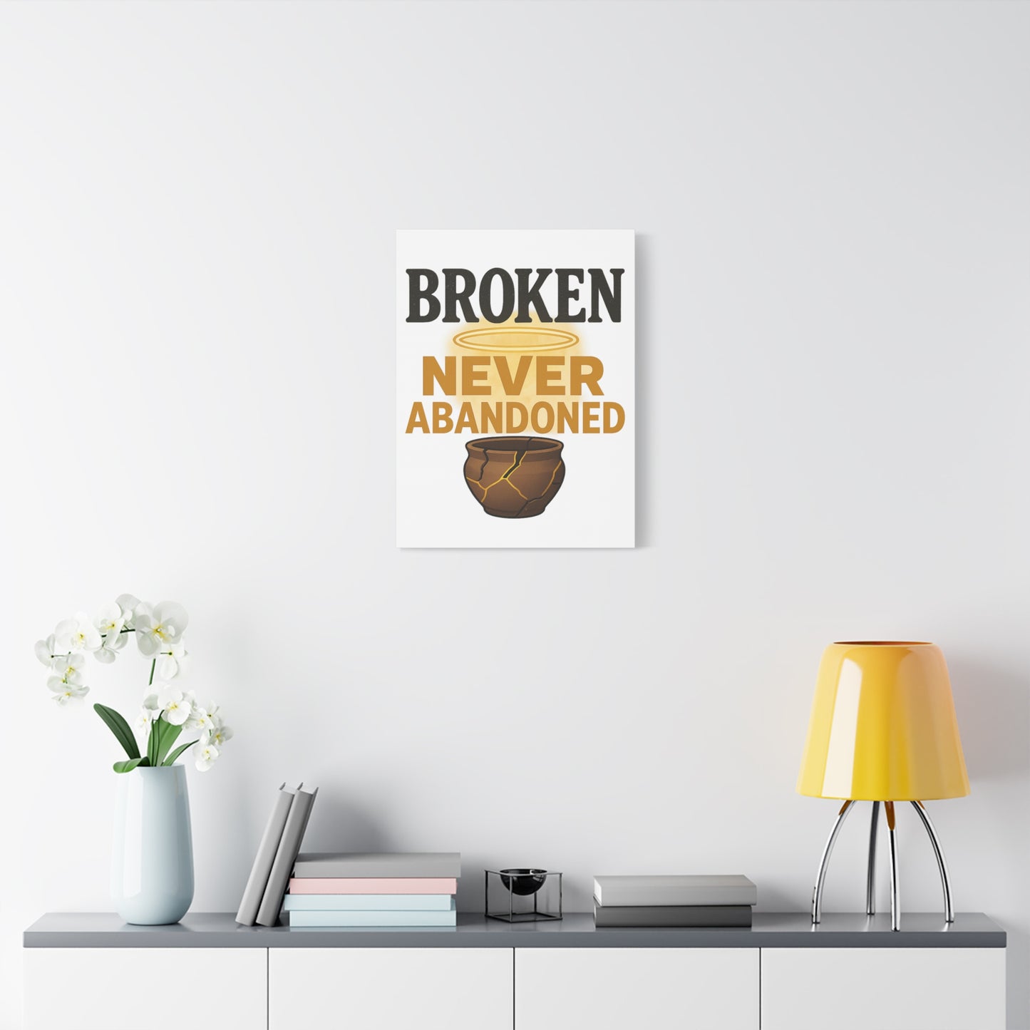 Broken, Never Abandoned β Faith Wall Art for Healing and Hope