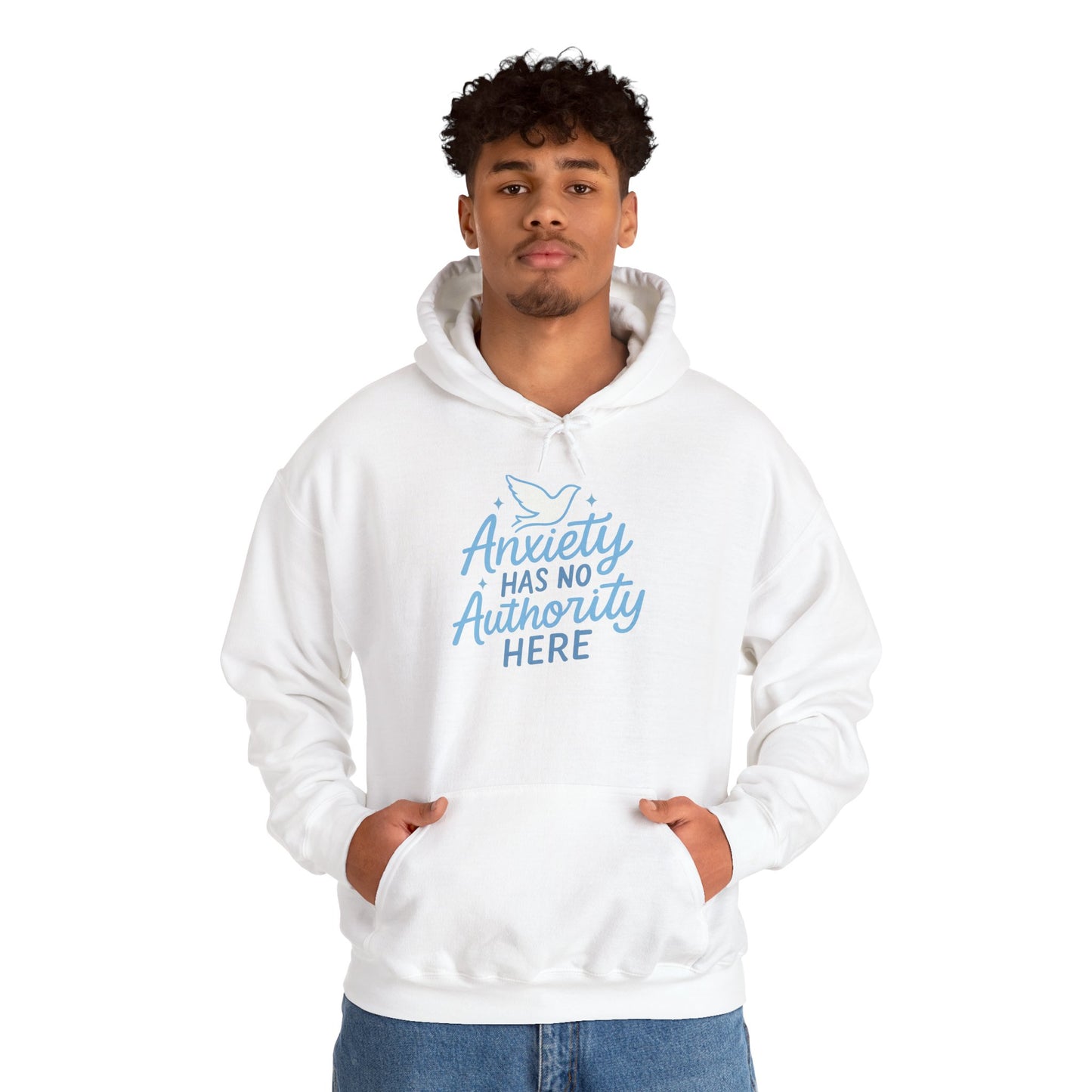 Anxiety Has No Authority Here – Christian Cozy sweatshirt for Peace & Strength
