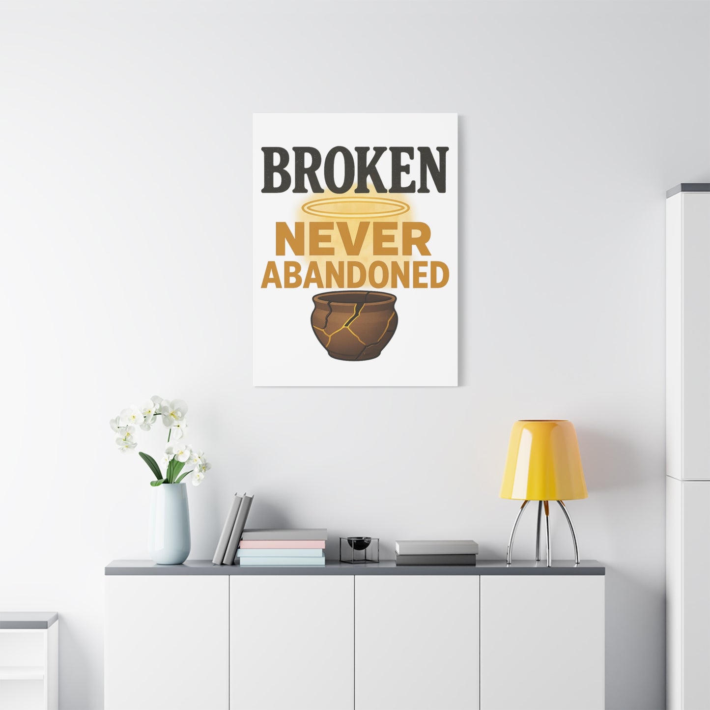 Broken, Never Abandoned β Faith Wall Art for Healing and Hope