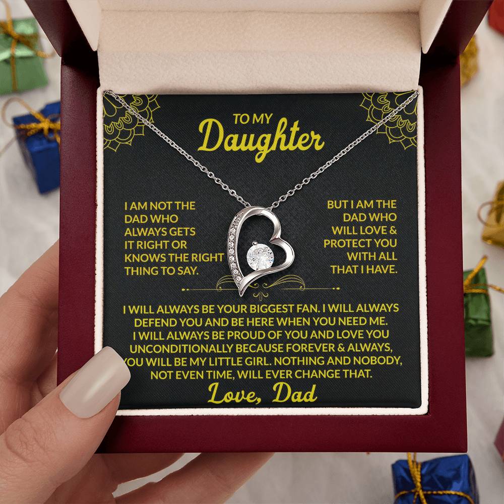 To My Daughter - I Will Protect You With All I Have - Forever Love Necklace