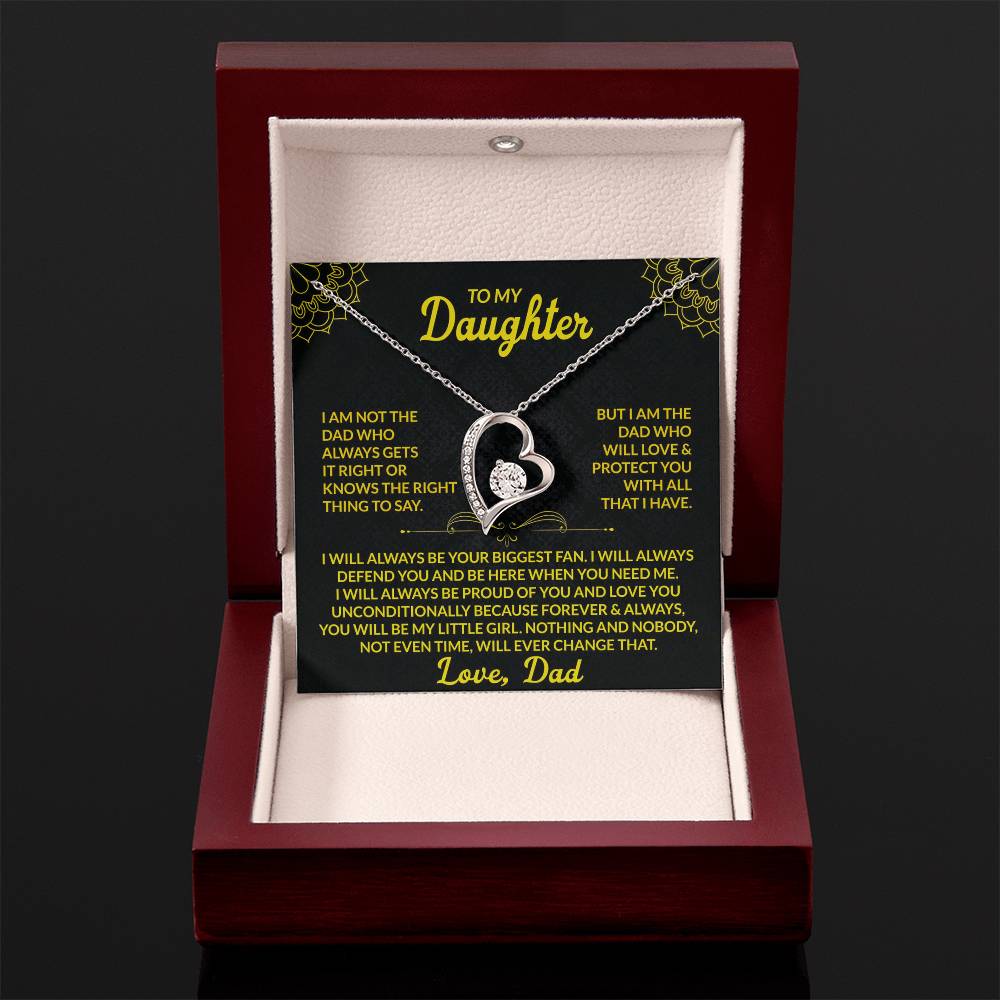 To My Daughter - I Will Protect You With All I Have - Forever Love Necklace