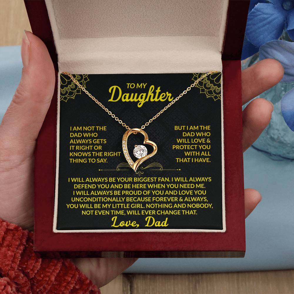 To My Daughter - I Will Protect You With All I Have - Forever Love Necklace