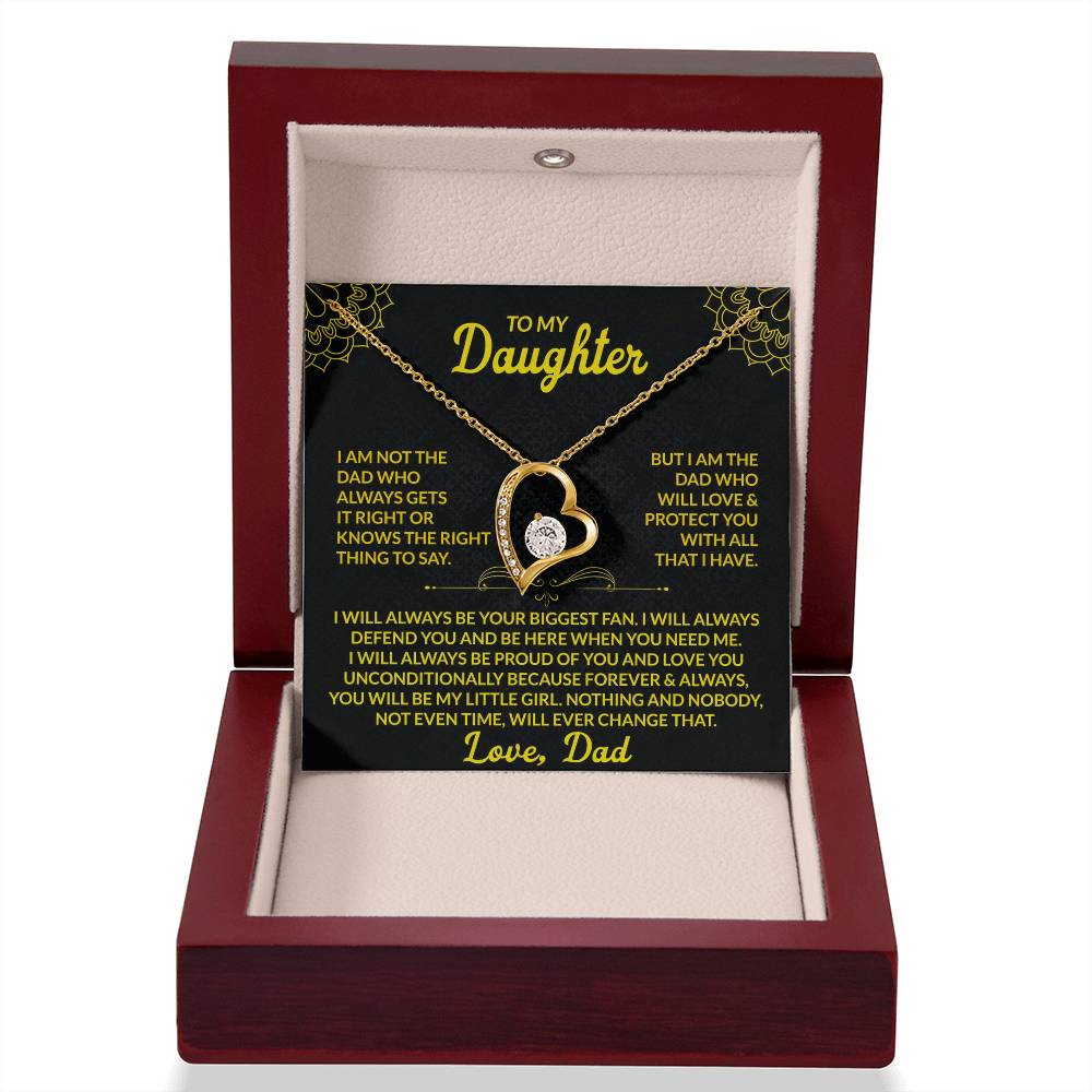 To My Daughter - I Will Protect You With All I Have - Forever Love Necklace