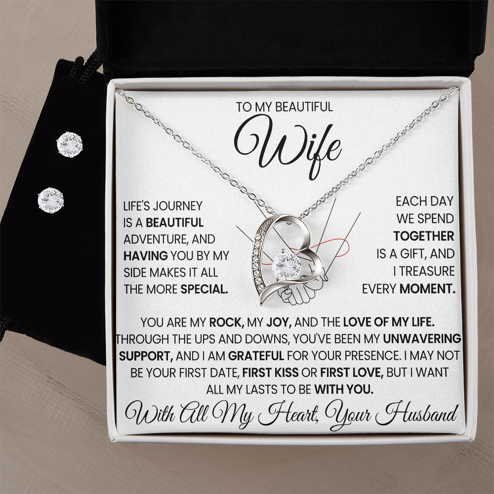 To my Beautiful Wife - Forever Love Necklace and Earring Set