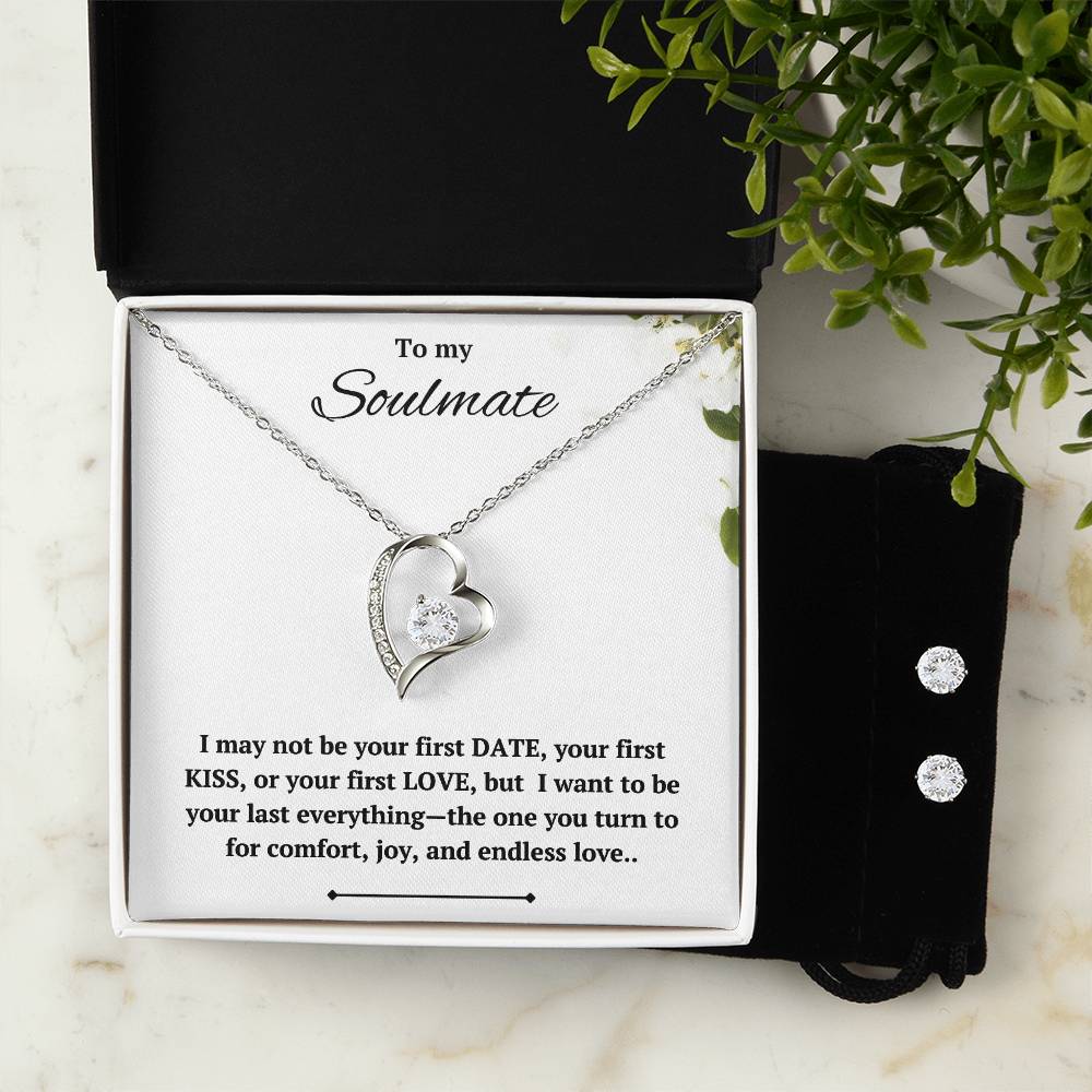 To my Girlfriend - I want to be your last Earring & Necklace Set