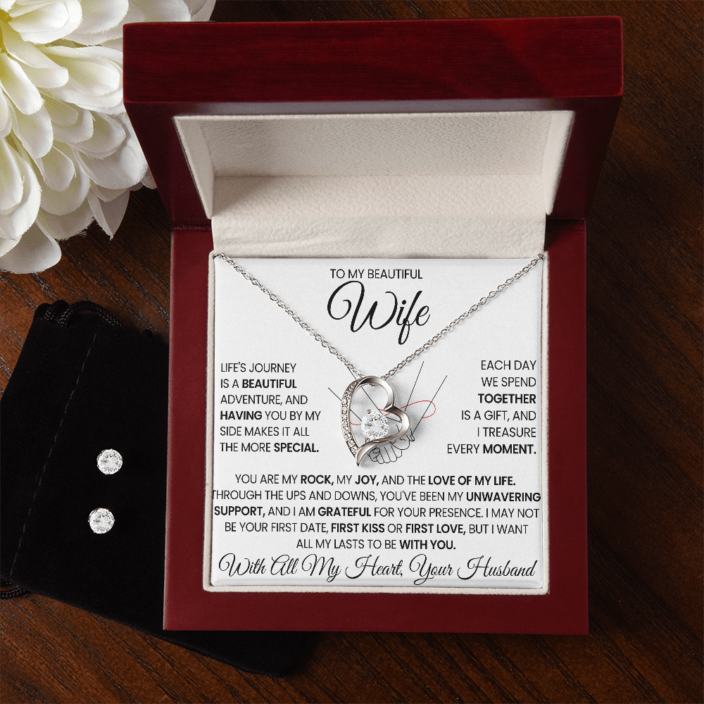 To my Beautiful Wife - Forever Love Necklace and Earring Set