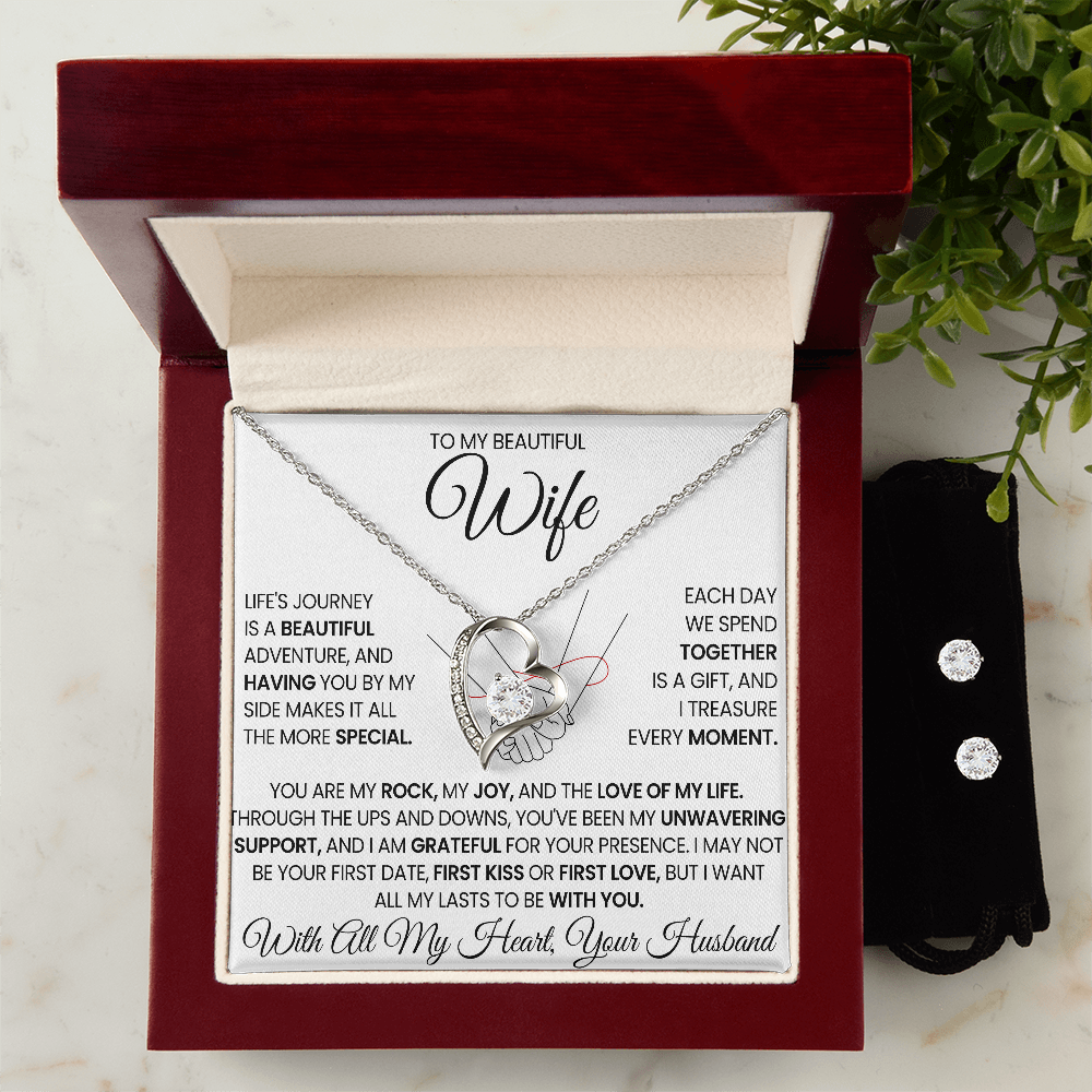 To my Beautiful Wife - Forever Love Necklace and Earring Set