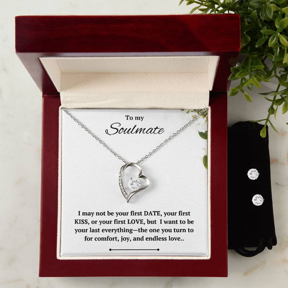 To my Girlfriend - I want to be your last Earring & Necklace Set