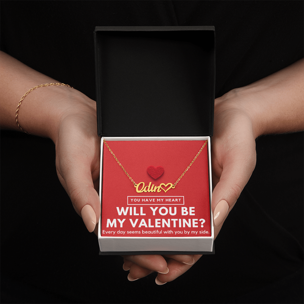 Will you be My Valentine - Name Necklace