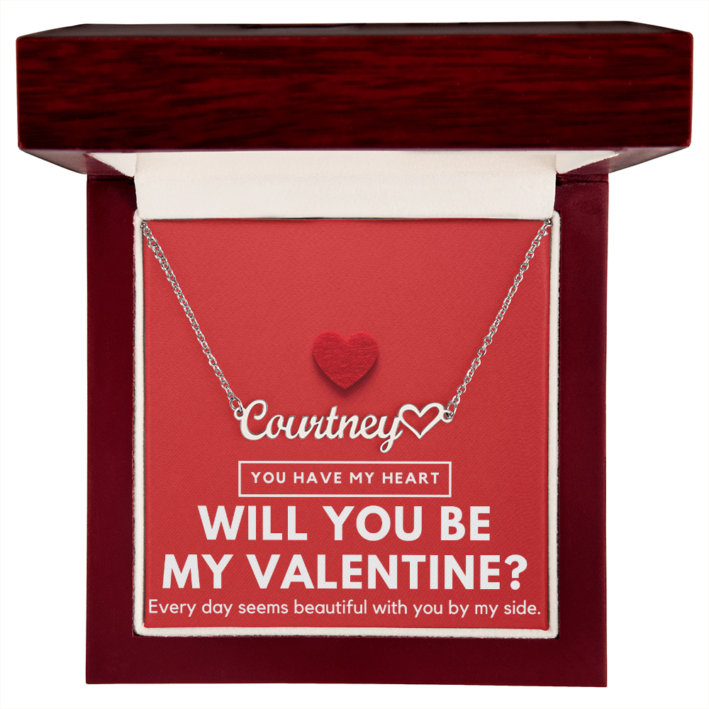 Will you be My Valentine - Name Necklace