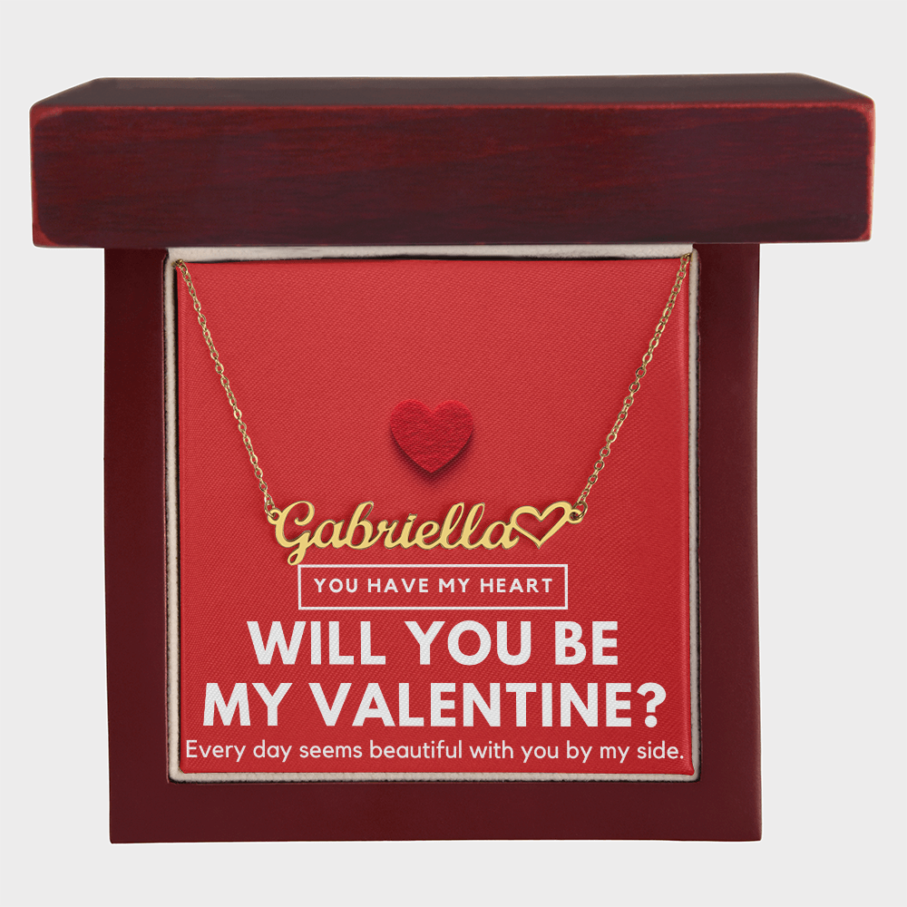 Will you be My Valentine - Name Necklace