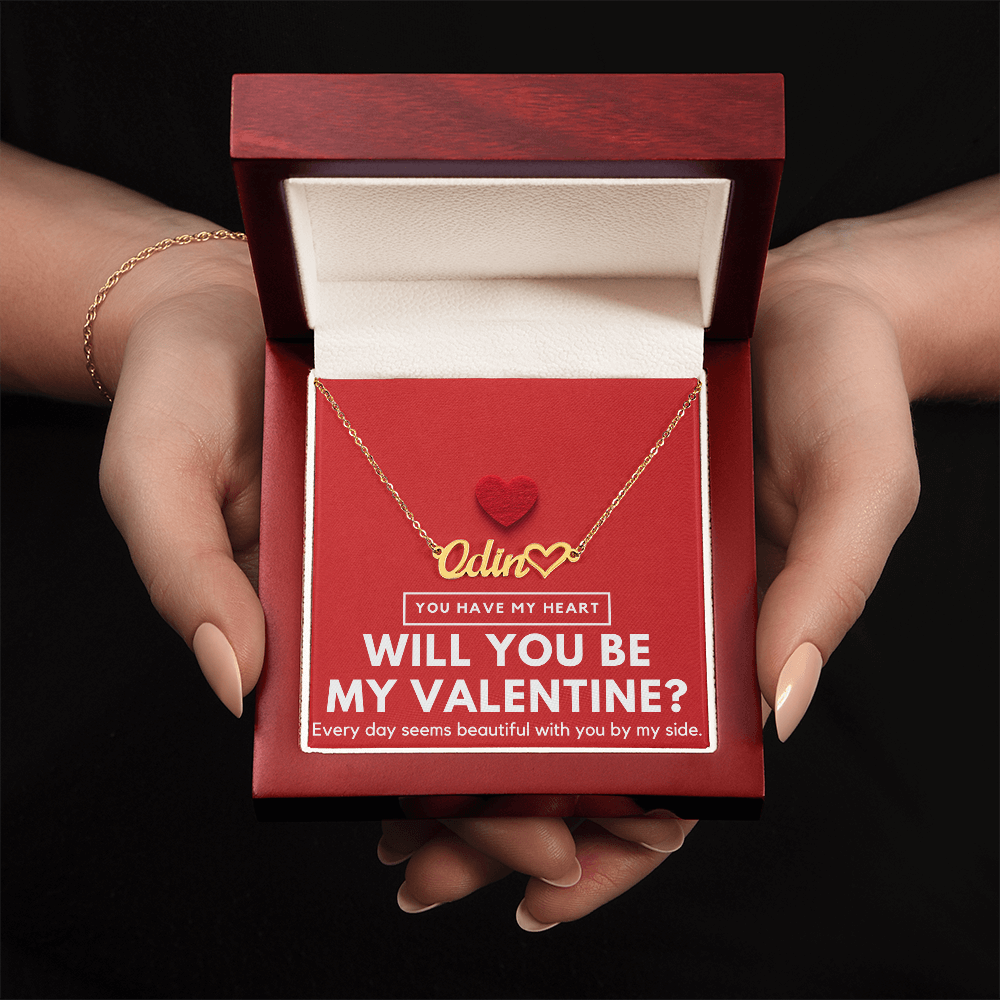 Will you be My Valentine - Name Necklace