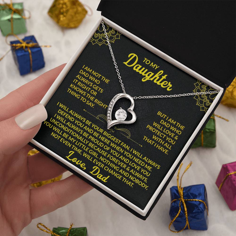 To My Daughter - I Will Protect You With All I Have - Forever Love Necklace