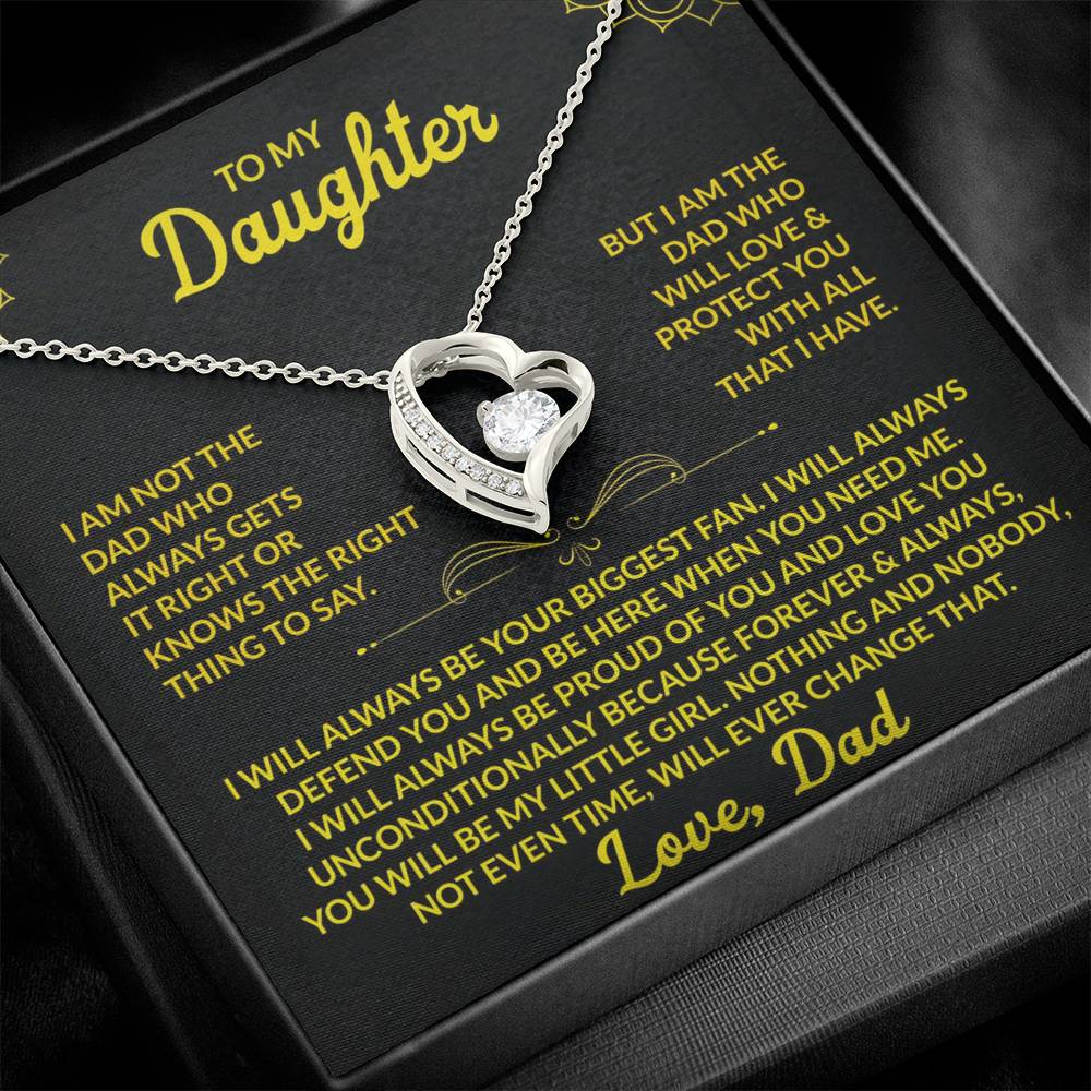 To My Daughter - I Will Protect You With All I Have - Forever Love Necklace