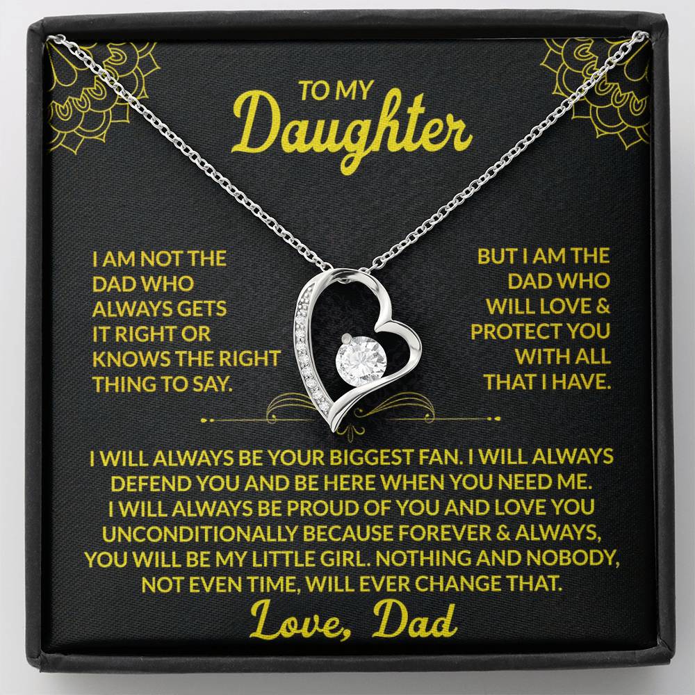 To My Daughter - I Will Protect You With All I Have - Forever Love Necklace