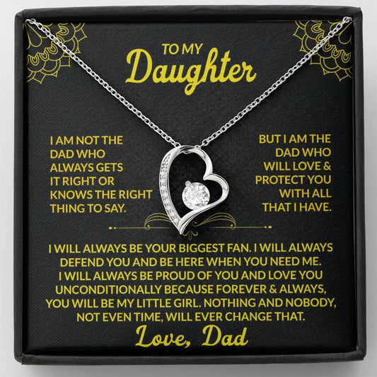 To My Daughter - I Will Protect You With All I Have - Forever Love  Necklace