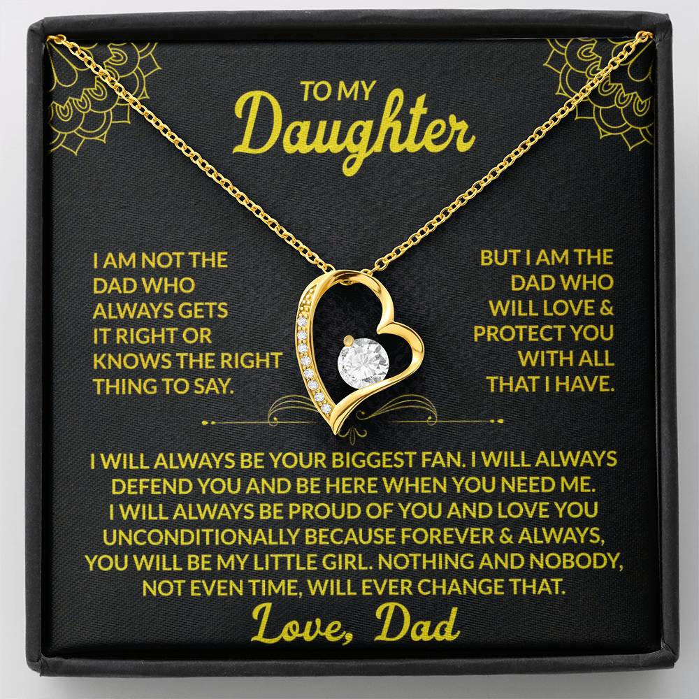 To My Daughter - I Will Protect You With All I Have - Forever Love Necklace