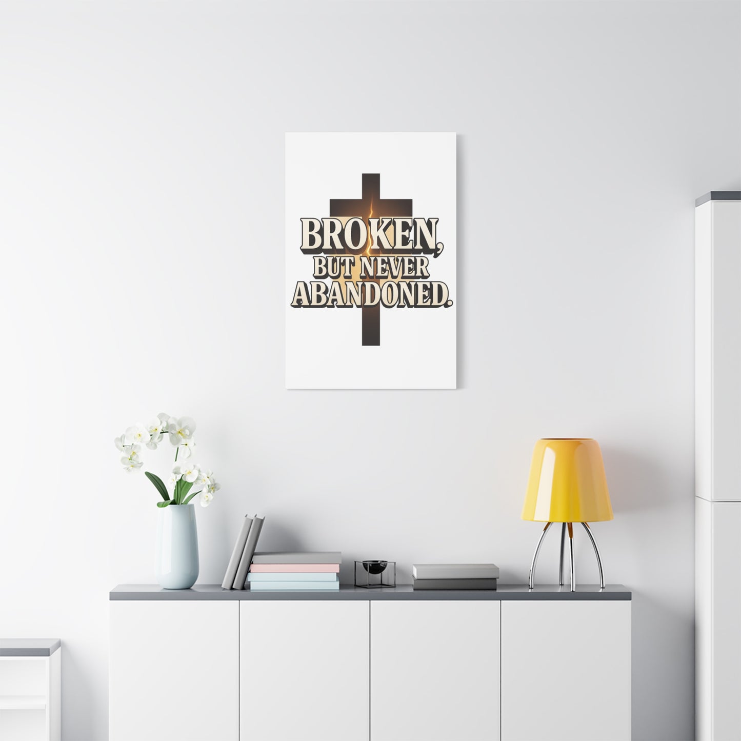 Broken, Never Abandoned – Christian Wall Art Gift for Encouragement
