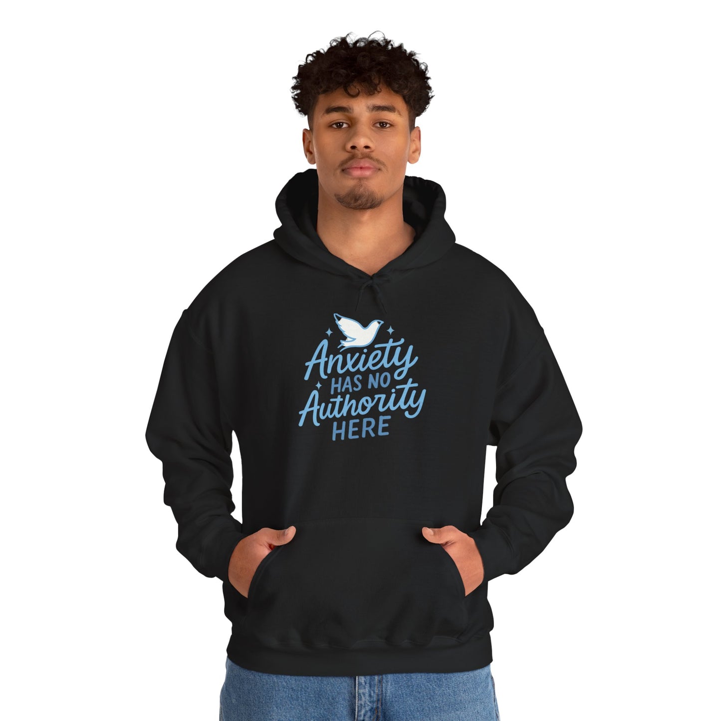 Anxiety Has No Authority Here – Christian Cozy sweatshirt for Peace & Strength