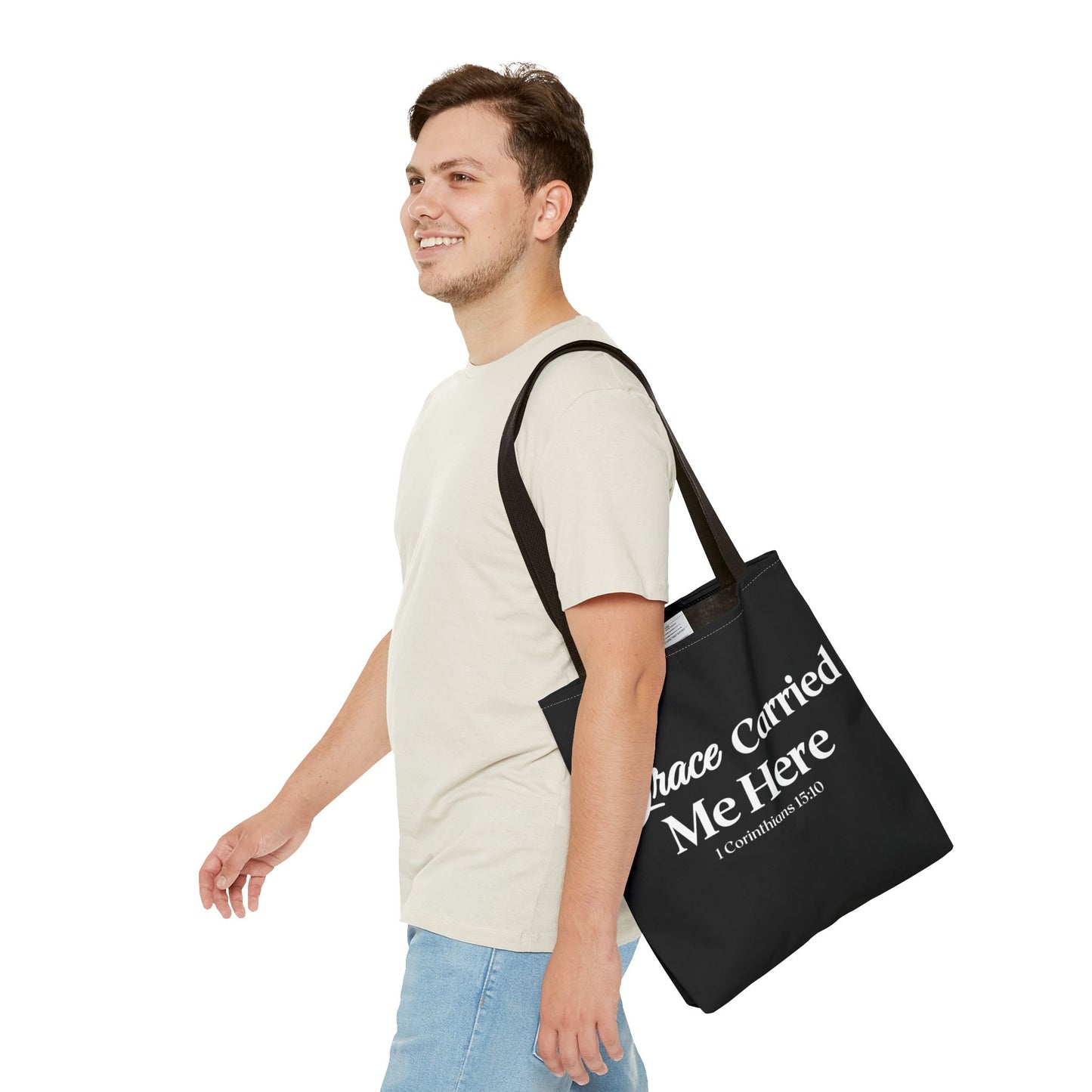 Faith-Inspired Tote Bag - "Grace Carried Me Here"