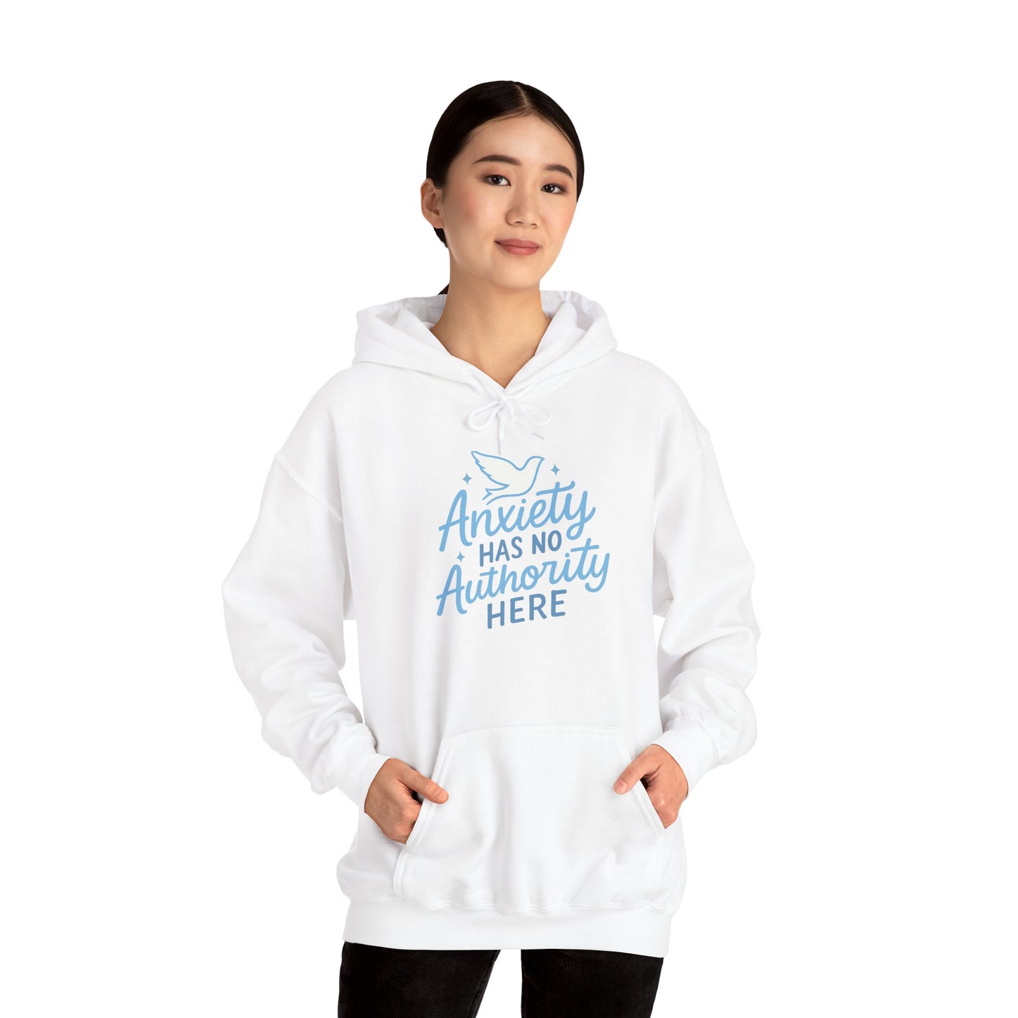 Anxiety Has No Authority Here – Christian Cozy sweatshirt for Peace & Strength