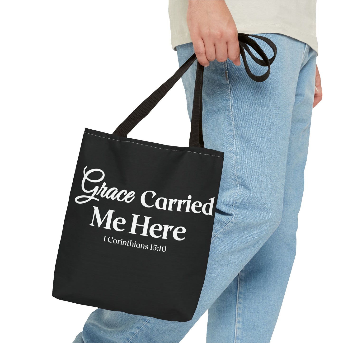 Faith-Inspired Tote Bag - "Grace Carried Me Here"