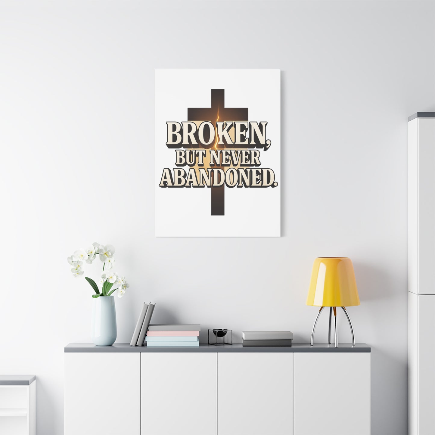 Broken, Never Abandoned – Christian Wall Art Gift for Encouragement
