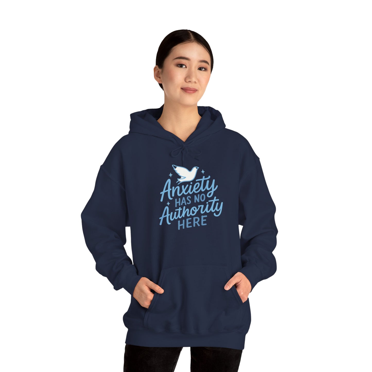 Anxiety Has No Authority Here – Christian Cozy sweatshirt for Peace & Strength