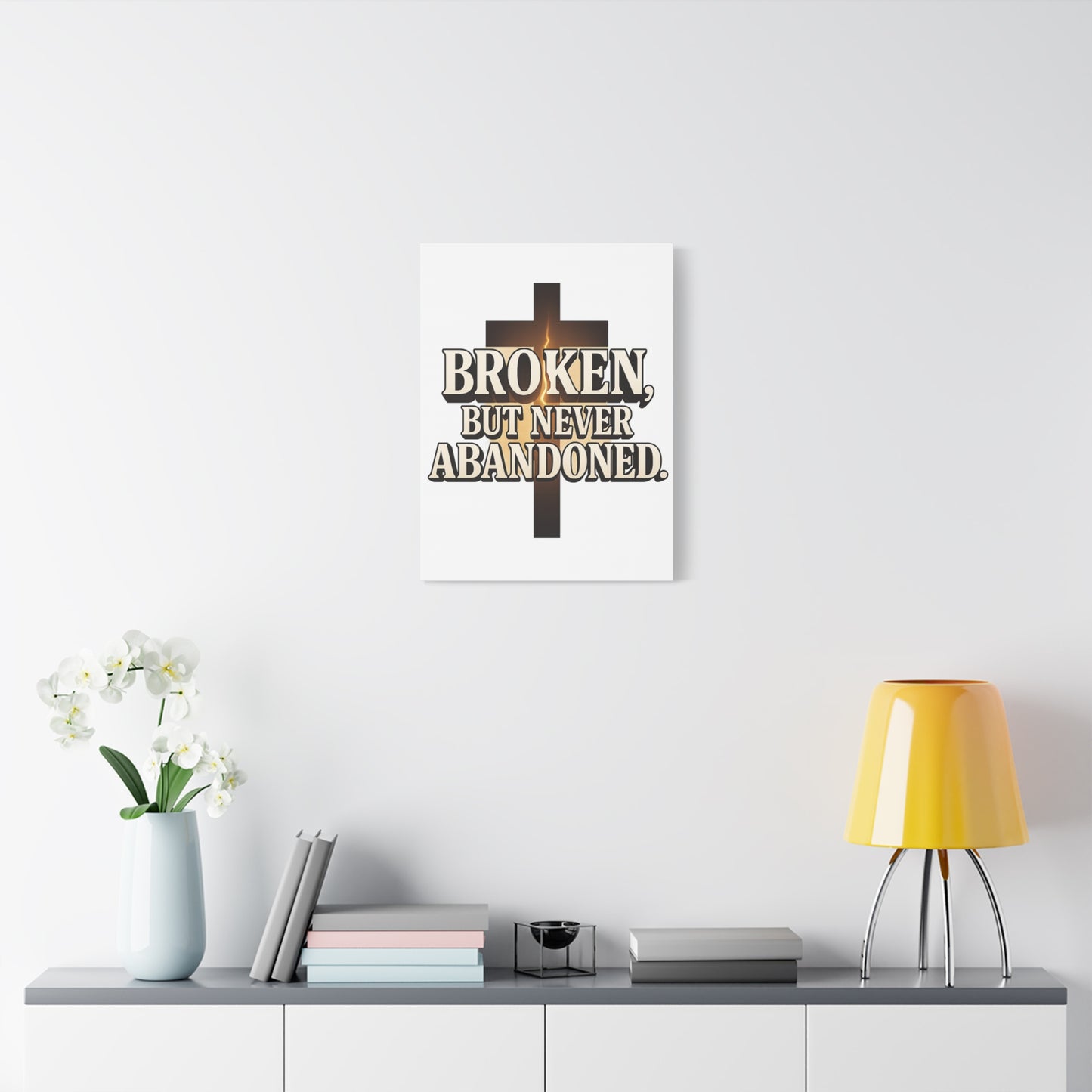 Broken, Never Abandoned – Christian Wall Art Gift for Encouragement