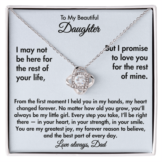 To My Beautiful Daughter – Eternal Love Knot Necklace from Dad