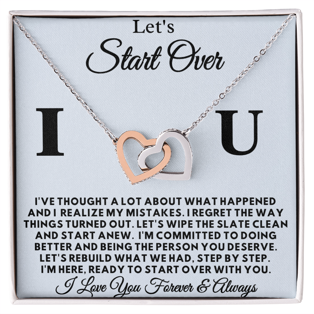 Let's Start Over - Apology Gift for Her - Interlocking Hearts Necklace