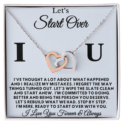 Let's Start Over - Apology Gift for Her - Interlocking Hearts Necklace