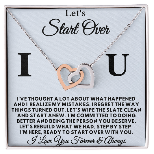 Let's Start Over - Apology Gift for Her - Interlocking Hearts Necklace