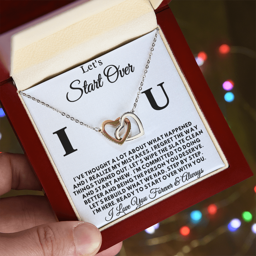 Let's Start Over - Apology Gift for Her - Interlocking Hearts Necklace