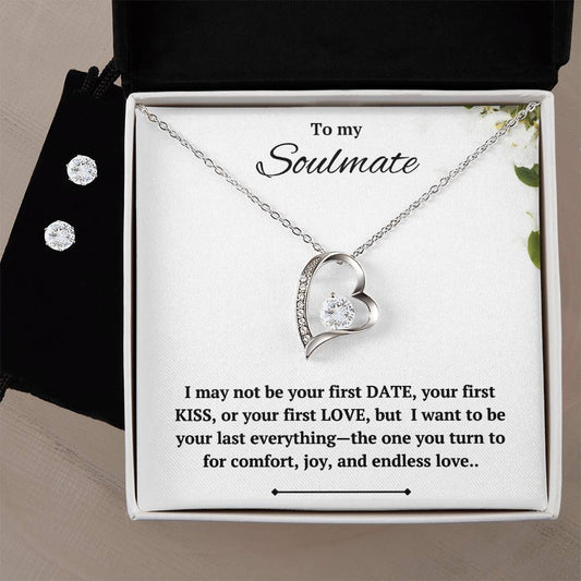 To my Girlfriend - I want to be your last Earring & Necklace Set